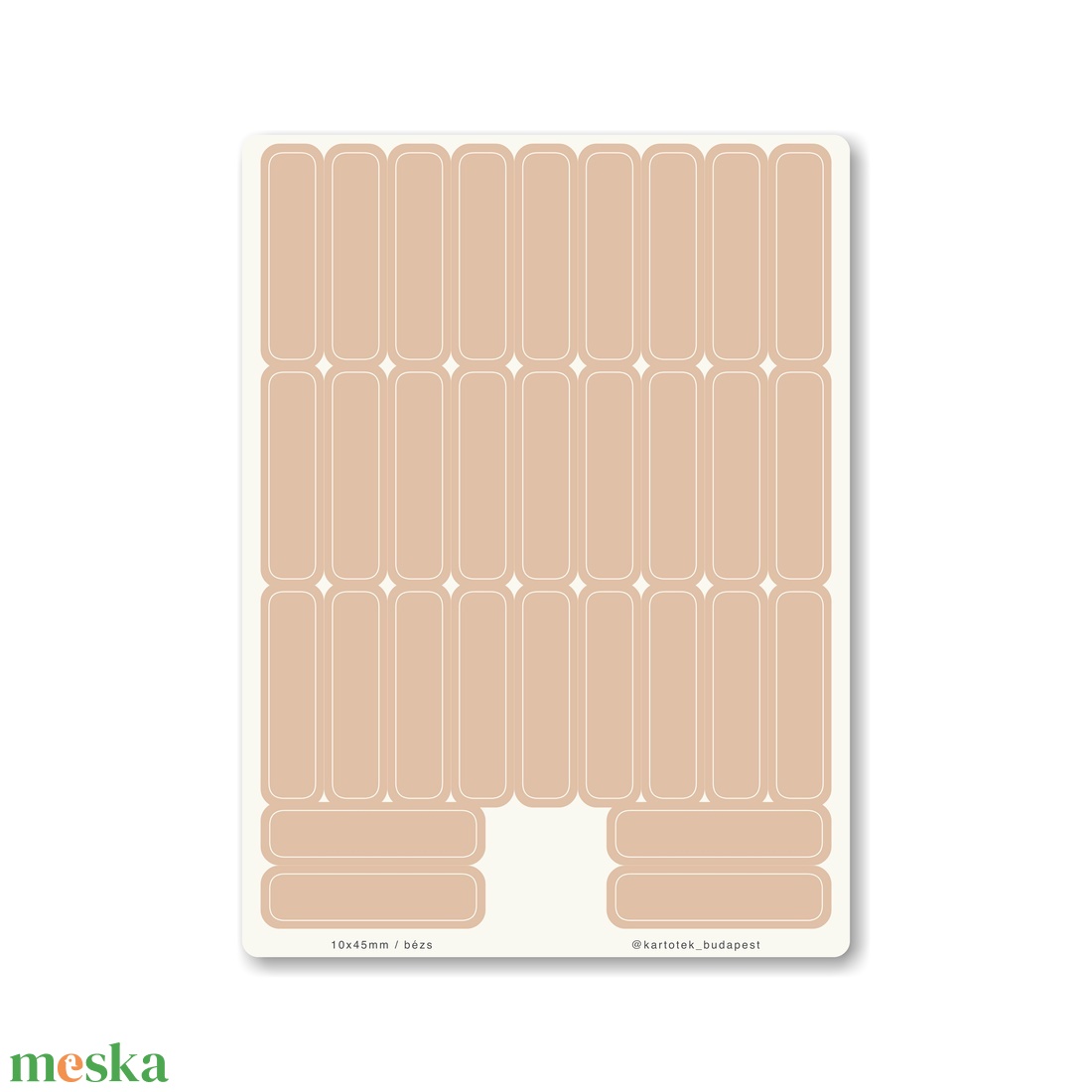 INDEX MONO naptármatricák / 10x45mm / bézs - otthon & életmód - papír, írószer - matrica, matrica csomag - Meska.hu