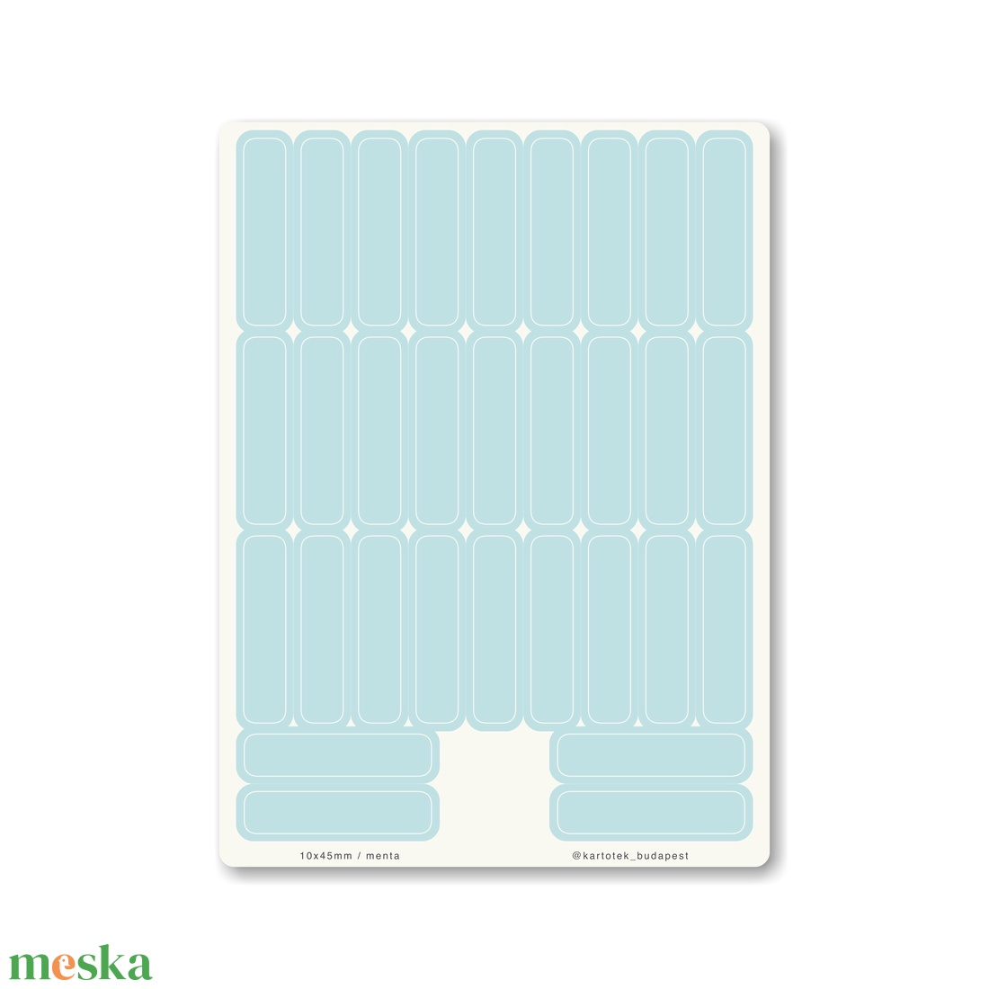 INDEX MONO naptármatricák / 10x45mm / menta - otthon & életmód - papír, írószer - matrica, matrica csomag - Meska.hu
