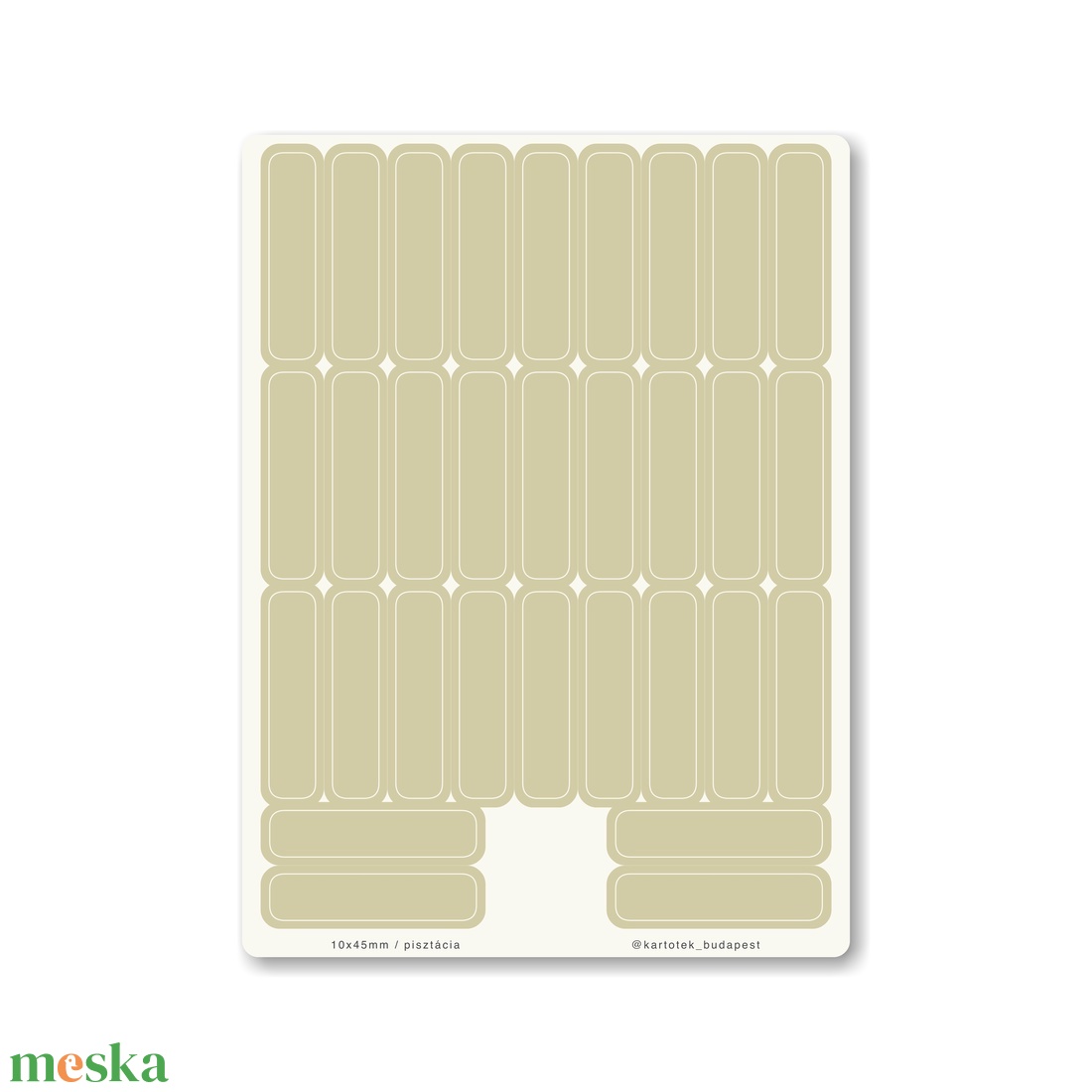 INDEX MONO naptármatricák / 10x45mm / pisztácia - otthon & életmód - papír, írószer - matrica, matrica csomag - Meska.hu