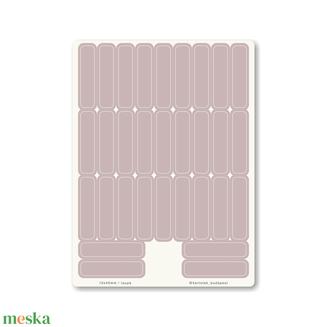 INDEX MONO naptármatricák / 10x45mm / taupe - otthon & életmód - papír, írószer - matrica, matrica csomag - Meska.hu