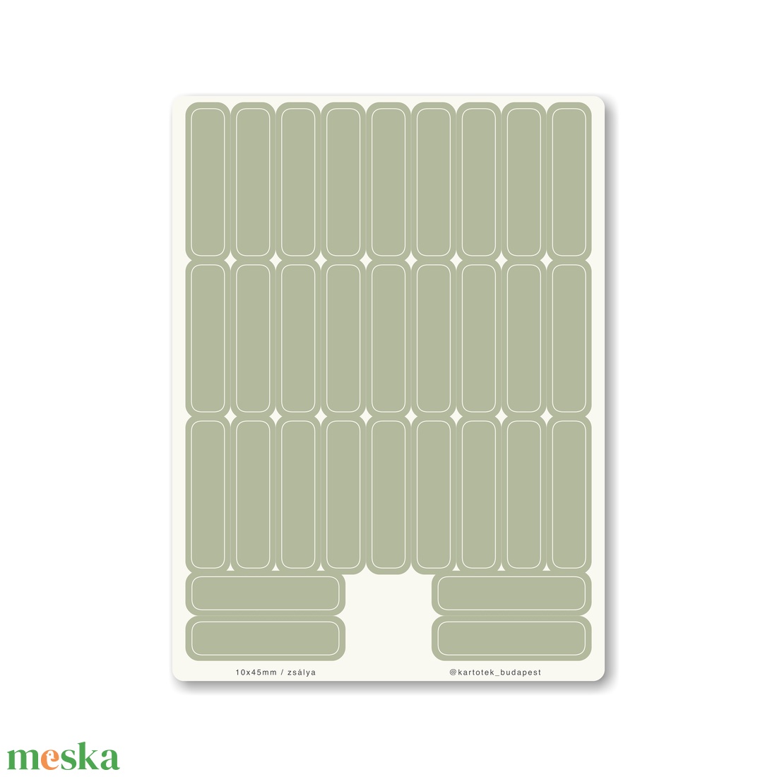 INDEX MONO naptármatricák / 10x45mm / zsálya - otthon & életmód - papír, írószer - matrica, matrica csomag - Meska.hu