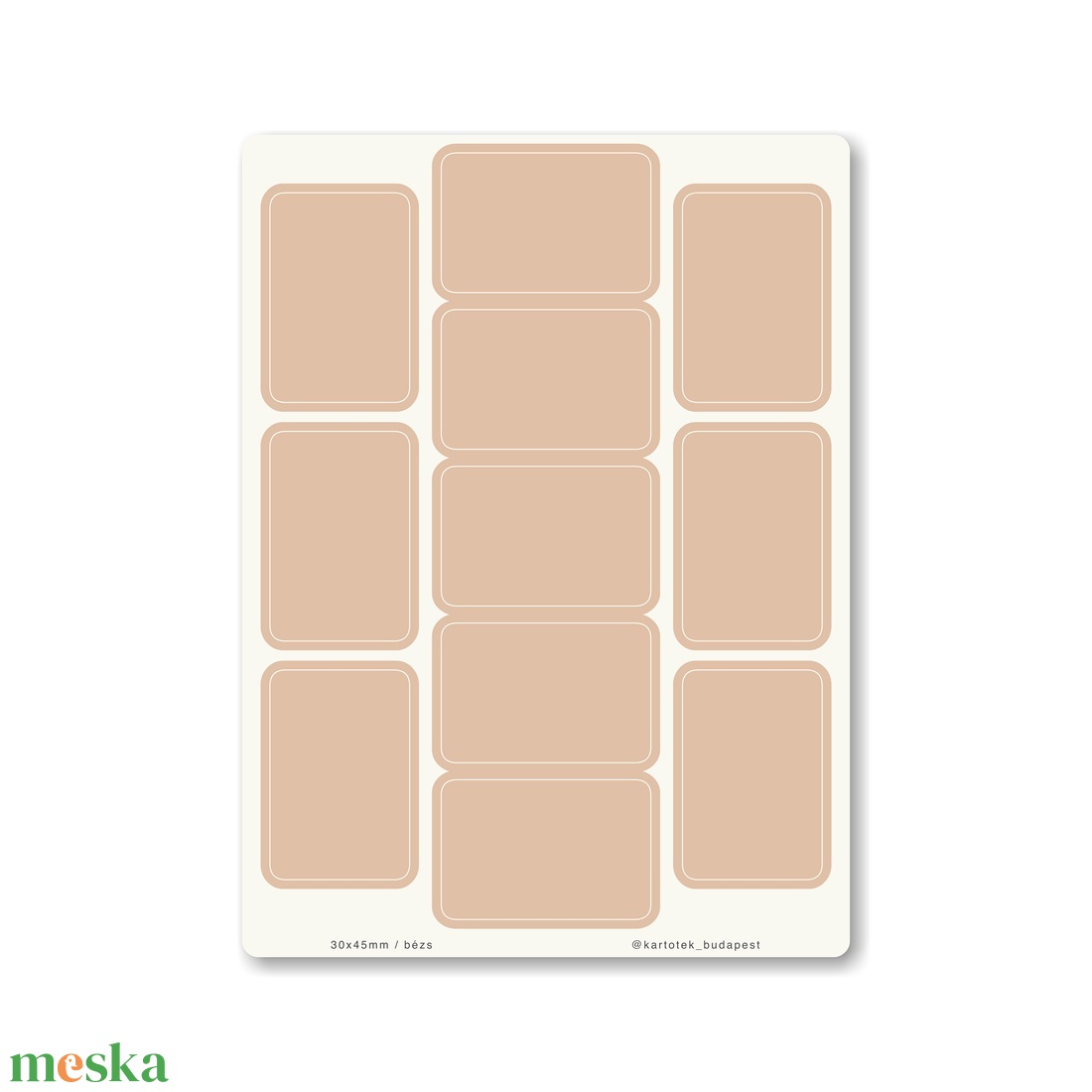 INDEX MONO naptármatricák / 30x45mm / bézs - otthon & életmód - papír, írószer - matrica, matrica csomag - Meska.hu