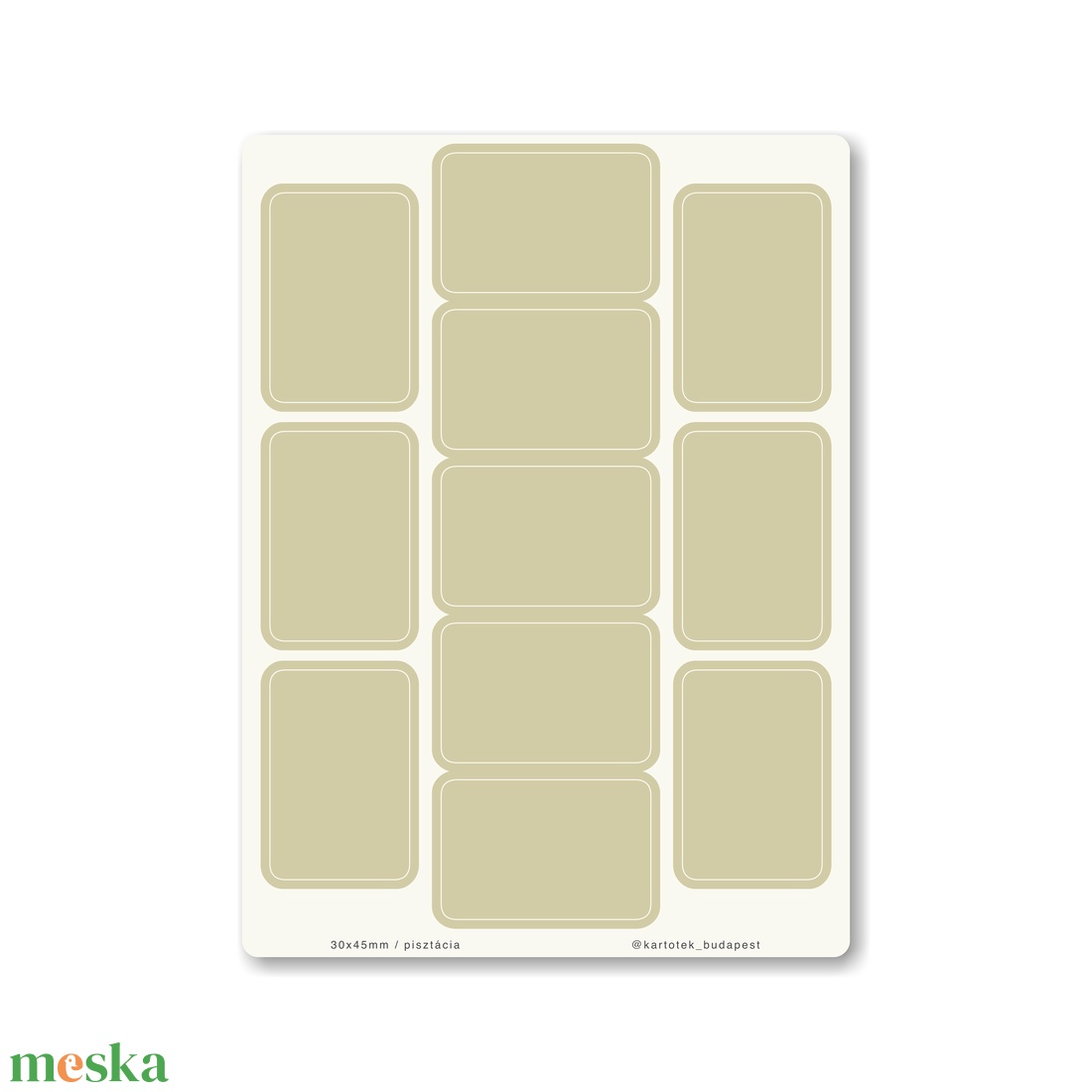 INDEX MONO naptármatricák / 30x45mm / pisztácia - otthon & életmód - papír, írószer - matrica, matrica csomag - Meska.hu