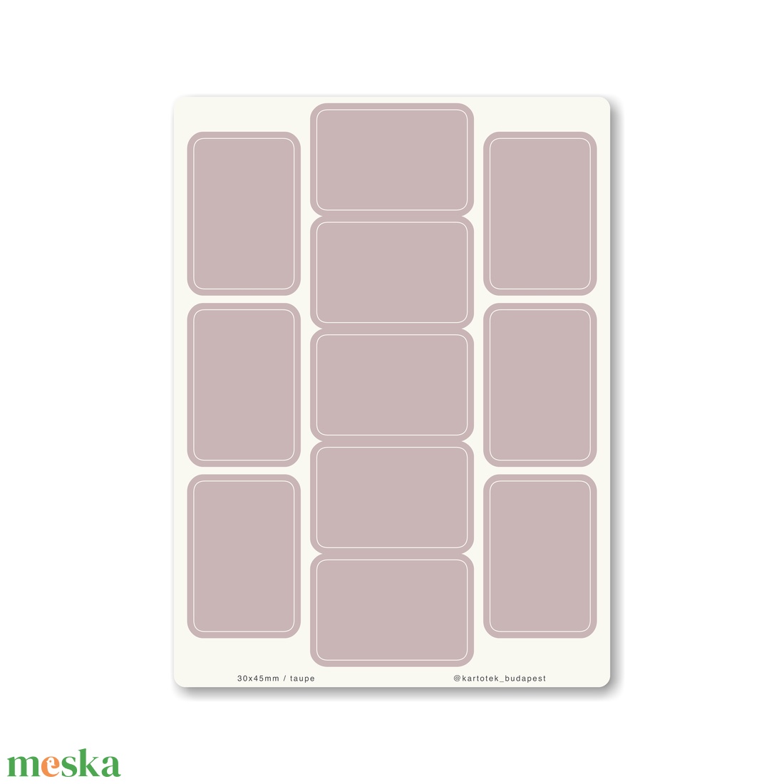INDEX MONO naptármatricák / 30x45mm / taupe - otthon & életmód - papír, írószer - matrica, matrica csomag - Meska.hu