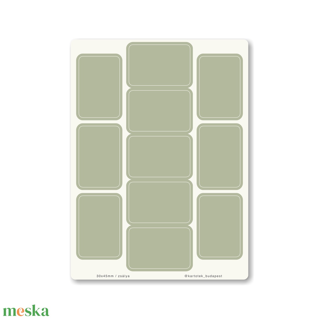 INDEX MONO naptármatricák / 30x45mm / zsálya - otthon & életmód - papír, írószer - matrica, matrica csomag - Meska.hu