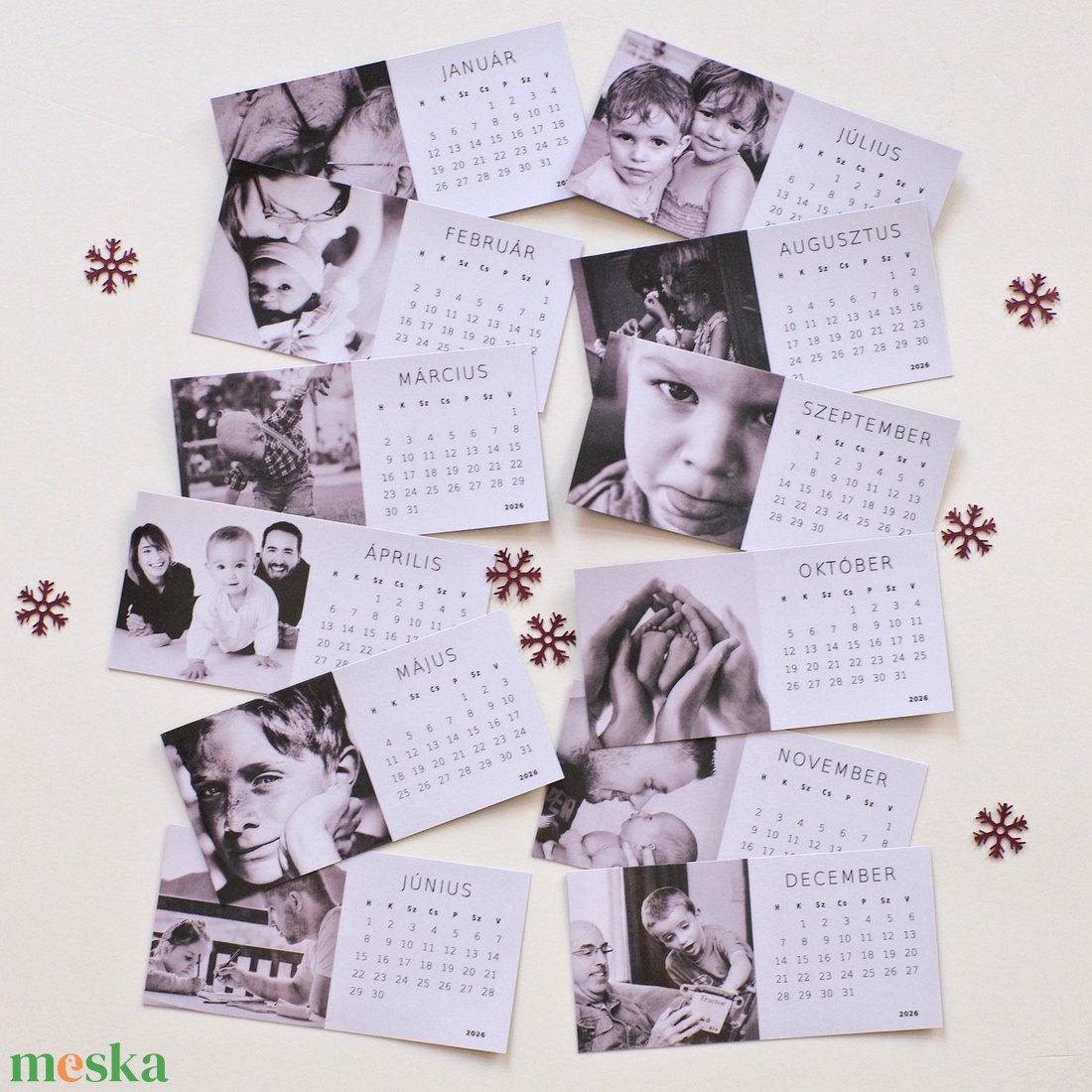 Mágneses fotónaptár / egyedi fényképes hűtőmágnes naptár - otthon & életmód - papír, írószer - naptár & tervező - Meska.hu