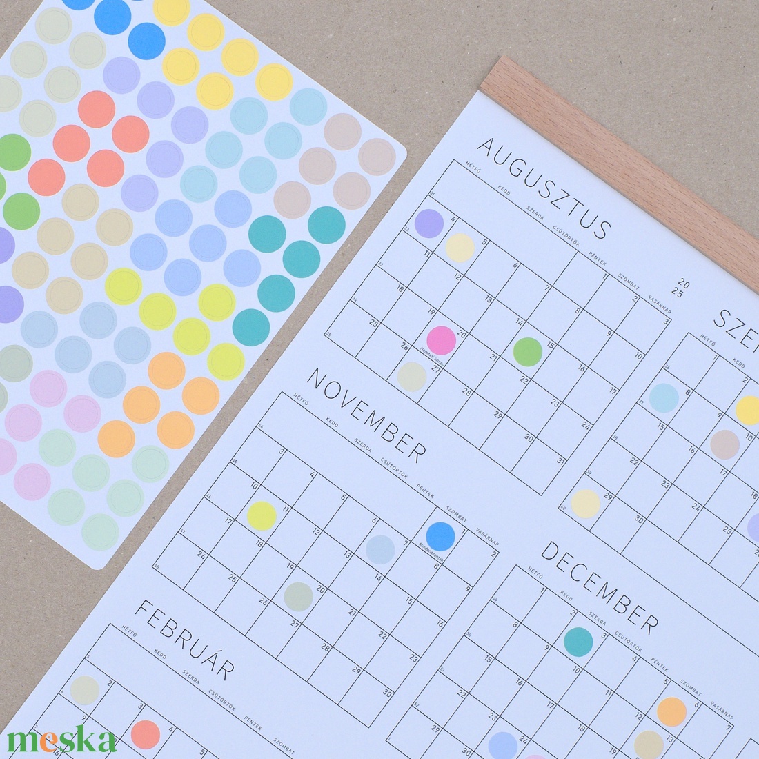 GRÁF éves tervező / kisméretű vízszintes poszternaptár - otthon & életmód - papír, írószer - naptár & tervező - Meska.hu