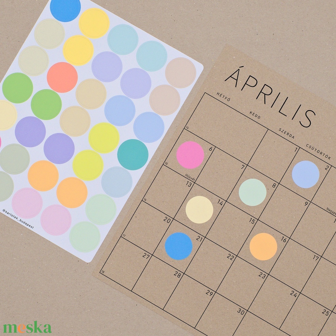 GRÁF havi tervező / kraft poszternaptár  - otthon & életmód - papír, írószer - naptár & tervező - Meska.hu