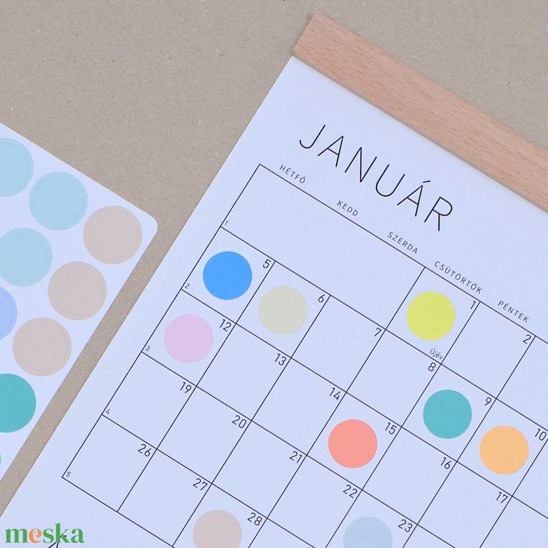 GRÁF féléves tervező / kisméretű vízszintes poszternaptár - otthon & életmód - papír, írószer - naptár & tervező - Meska.hu