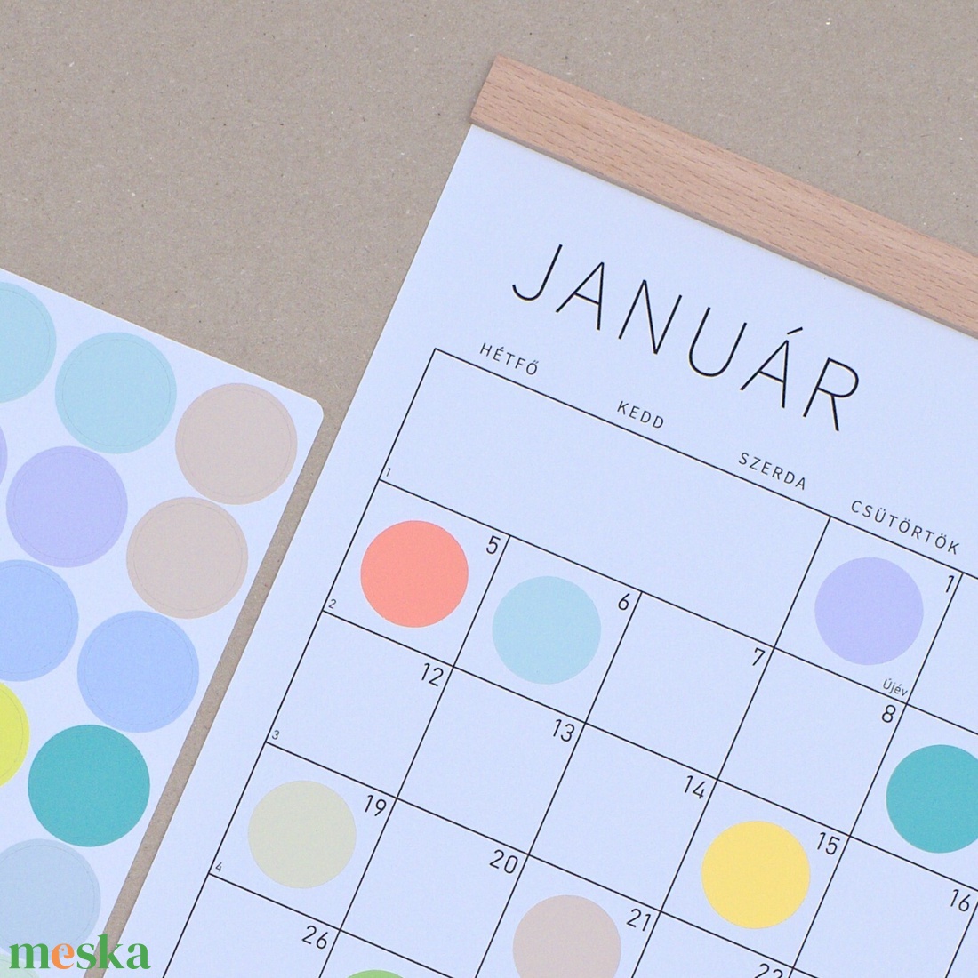 GRÁF féléves tervező / nagyméretű vízszintes poszternaptár - otthon & életmód - papír, írószer - naptár & tervező - Meska.hu