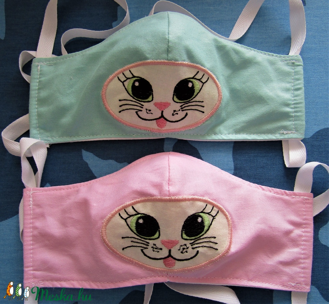 Hímzett gyerek  szájmaszk 4 rétegű -  - Meska.hu