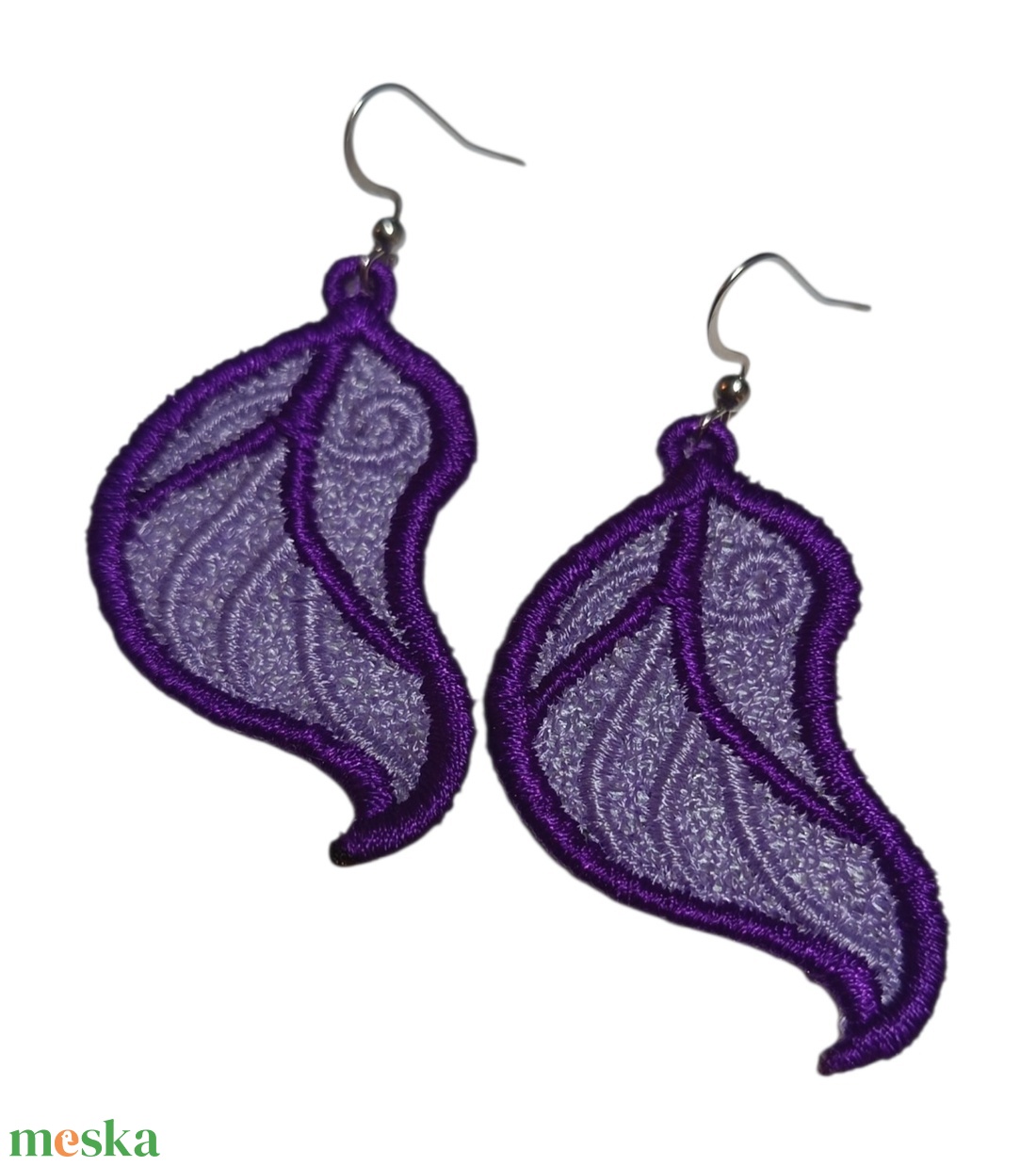 Levél mintájú fülbevaló  - ékszer - fülbevaló - lógó fülbevaló - Meska.hu