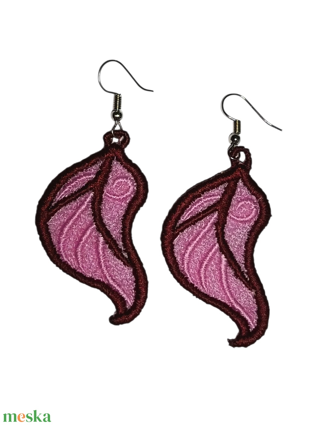 Levél mintájú fülbevaló  - ékszer - fülbevaló - lógó fülbevaló - Meska.hu