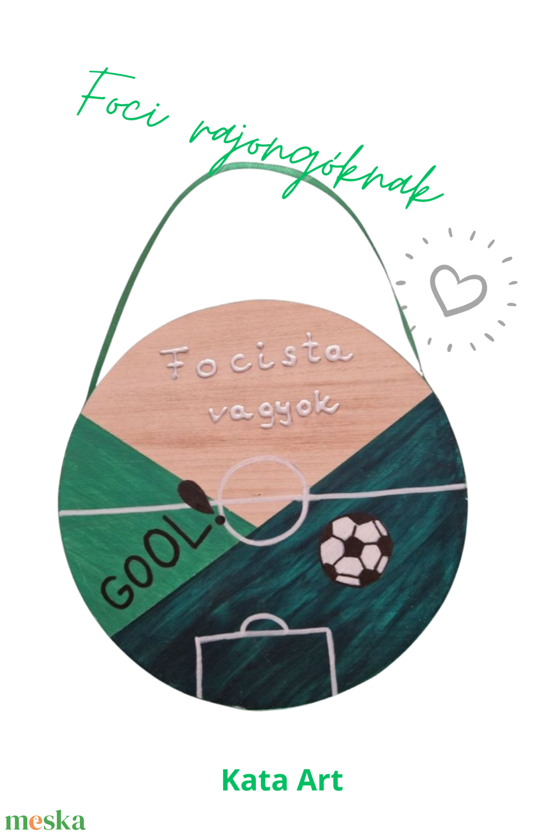 Kézzel festett, újrahasznosított gyerekszoba dekoráció  focis tábla kis sportolóknak - otthon & életmód - babaszoba, gyerekszoba - gyerek névtábla - Meska.hu