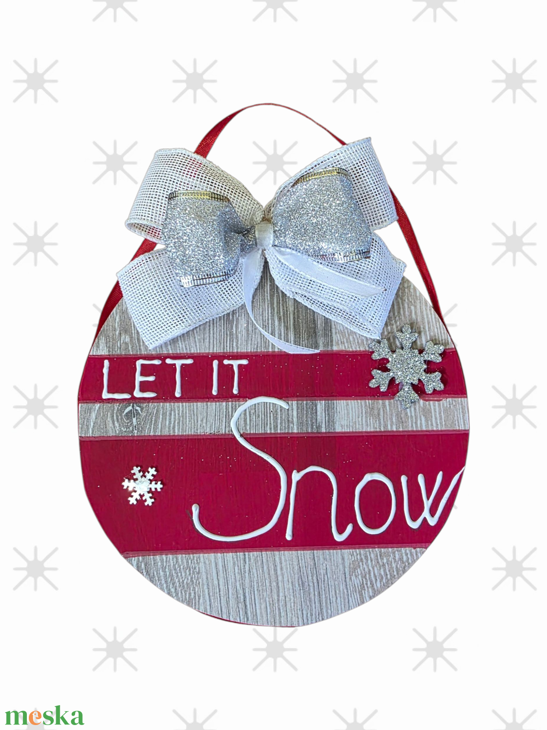  Kézzel festett, újrahasznosított karácsonyi dekoráció  Let it Snow , 3D felirattal, ajtóra, falra, polcra - karácsony - karácsonyi lakásdekoráció - karácsonyi ajtódíszek - Meska.hu
