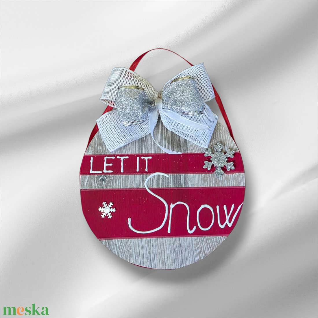  Kézzel festett, újrahasznosított karácsonyi dekoráció  Let it Snow , 3D felirattal, ajtóra, falra, polcra - karácsony - karácsonyi lakásdekoráció - karácsonyi ajtódíszek - Meska.hu
