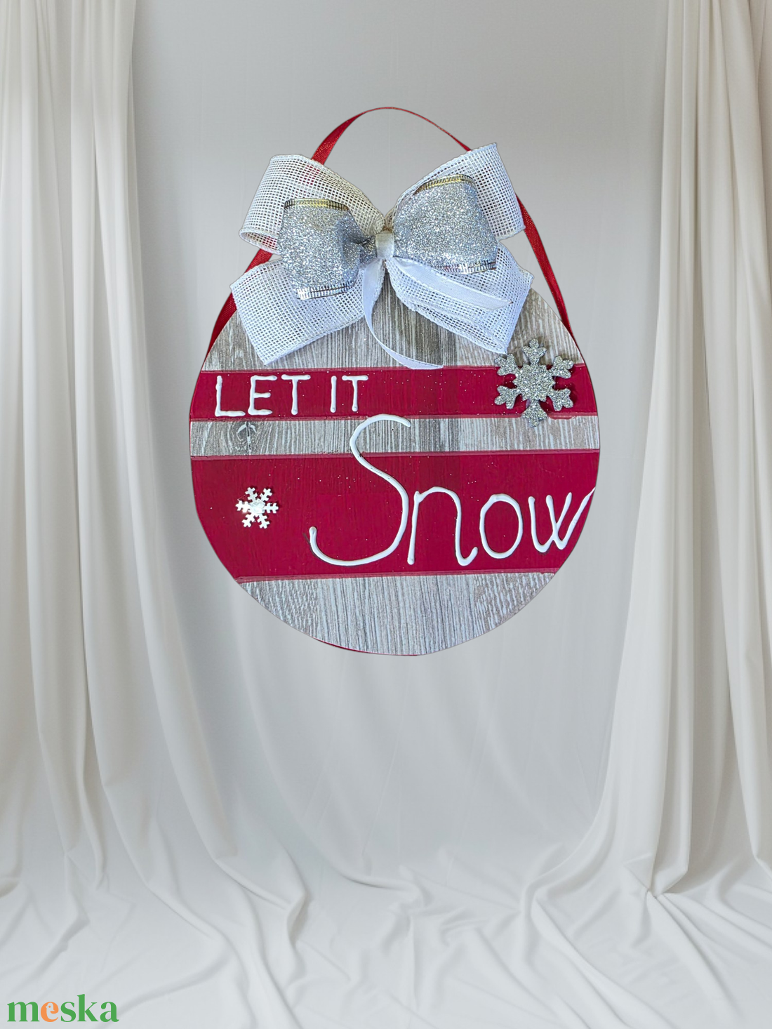  Kézzel festett, újrahasznosított karácsonyi dekoráció  Let it Snow , 3D felirattal, ajtóra, falra, polcra - karácsony - karácsonyi lakásdekoráció - karácsonyi ajtódíszek - Meska.hu