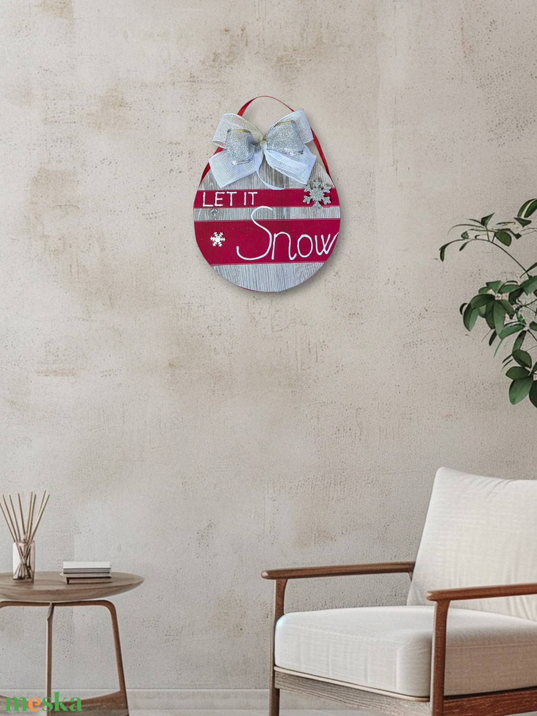  Kézzel festett, újrahasznosított karácsonyi dekoráció  Let it Snow , 3D felirattal, ajtóra, falra, polcra - karácsony - karácsonyi lakásdekoráció - karácsonyi ajtódíszek - Meska.hu