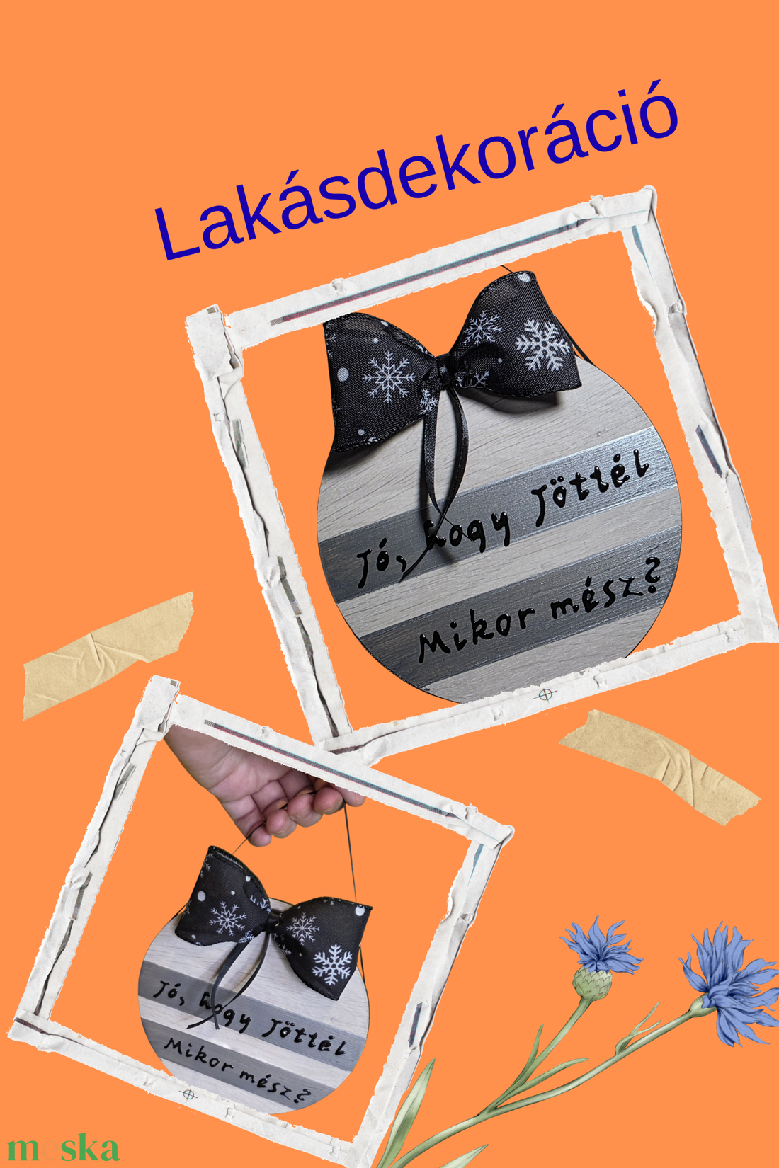 Vicces kézzel festett, újrahasznosított parketta-tábla polcra, falra.  - otthon & életmód - dekoráció - kép & falikép - fából készült kép - Meska.hu