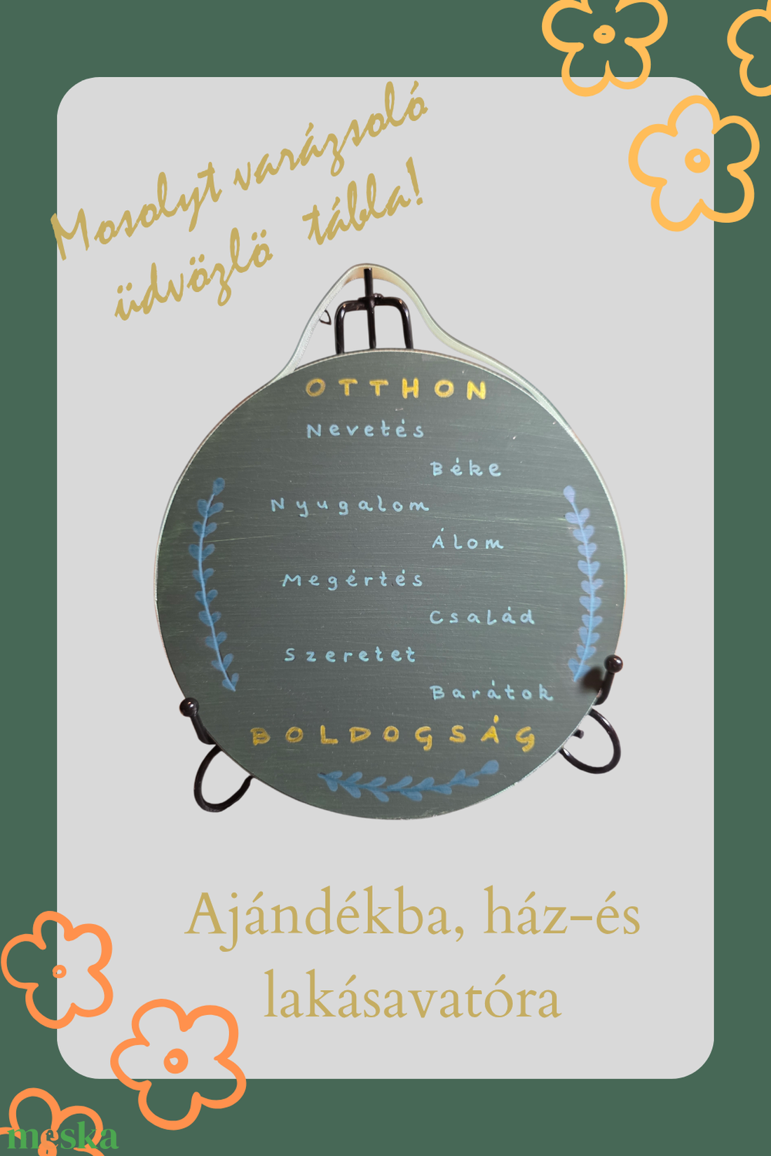 Kézzel festett dekorációs tábla újrahasznosított ház- és lakásavatóra falra, polcra  - baba - mama - babaszoba dekoráció - babaszoba kép - Meska.hu