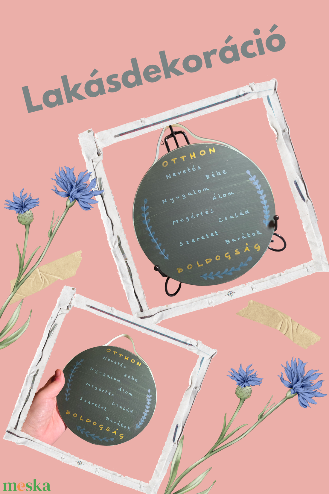 Kézzel festett dekorációs tábla újrahasznosított ház- és lakásavatóra falra, polcra  - baba - mama - babaszoba dekoráció - babaszoba kép - Meska.hu