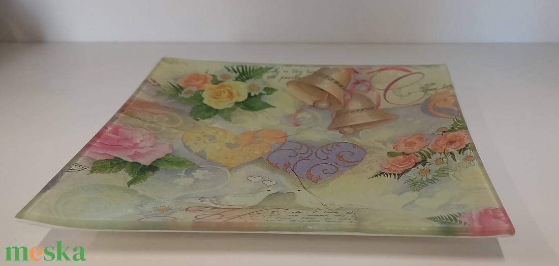 Esküvői üvegtál - otthon & életmód - dekoráció - asztal és polc dekoráció - dekorációs tál, tartó - Meska.hu