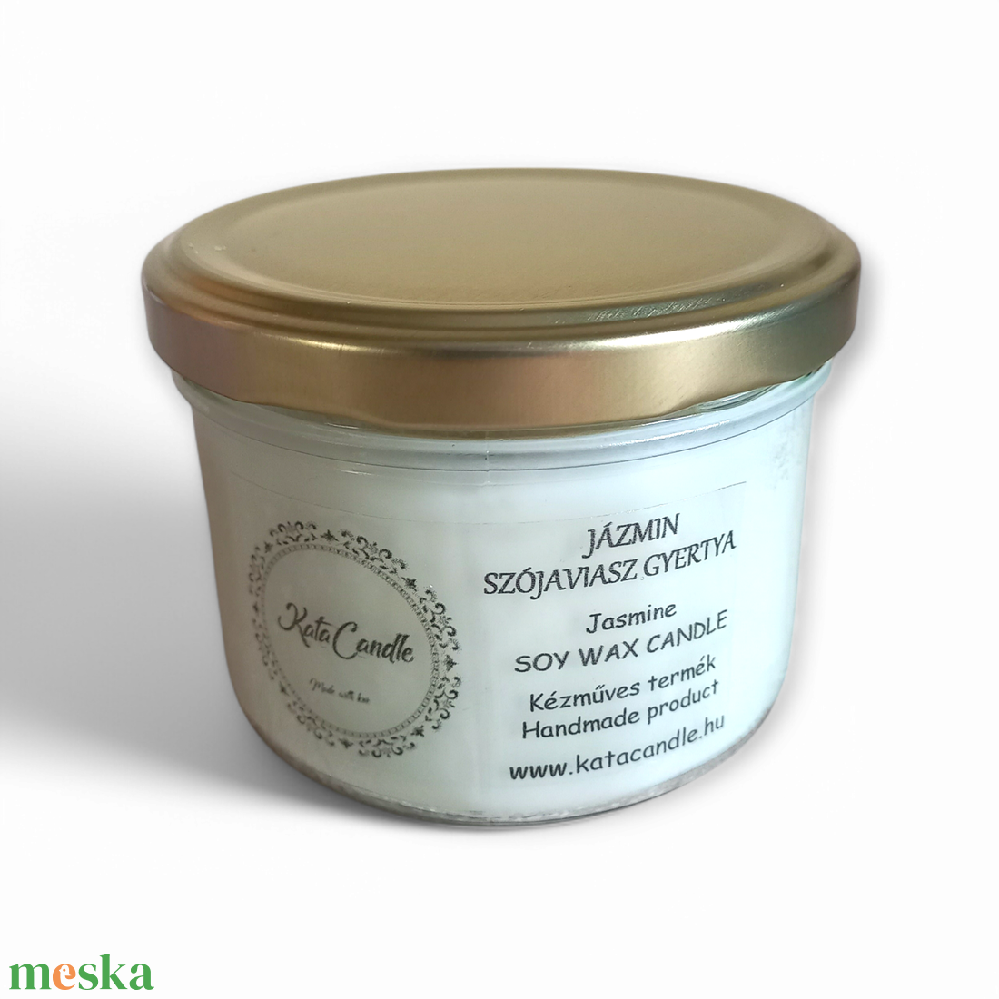Jázmin szójaviasz illatgyertya - otthon & életmód - gyertya, illat, aroma - gyertya - Meska.hu