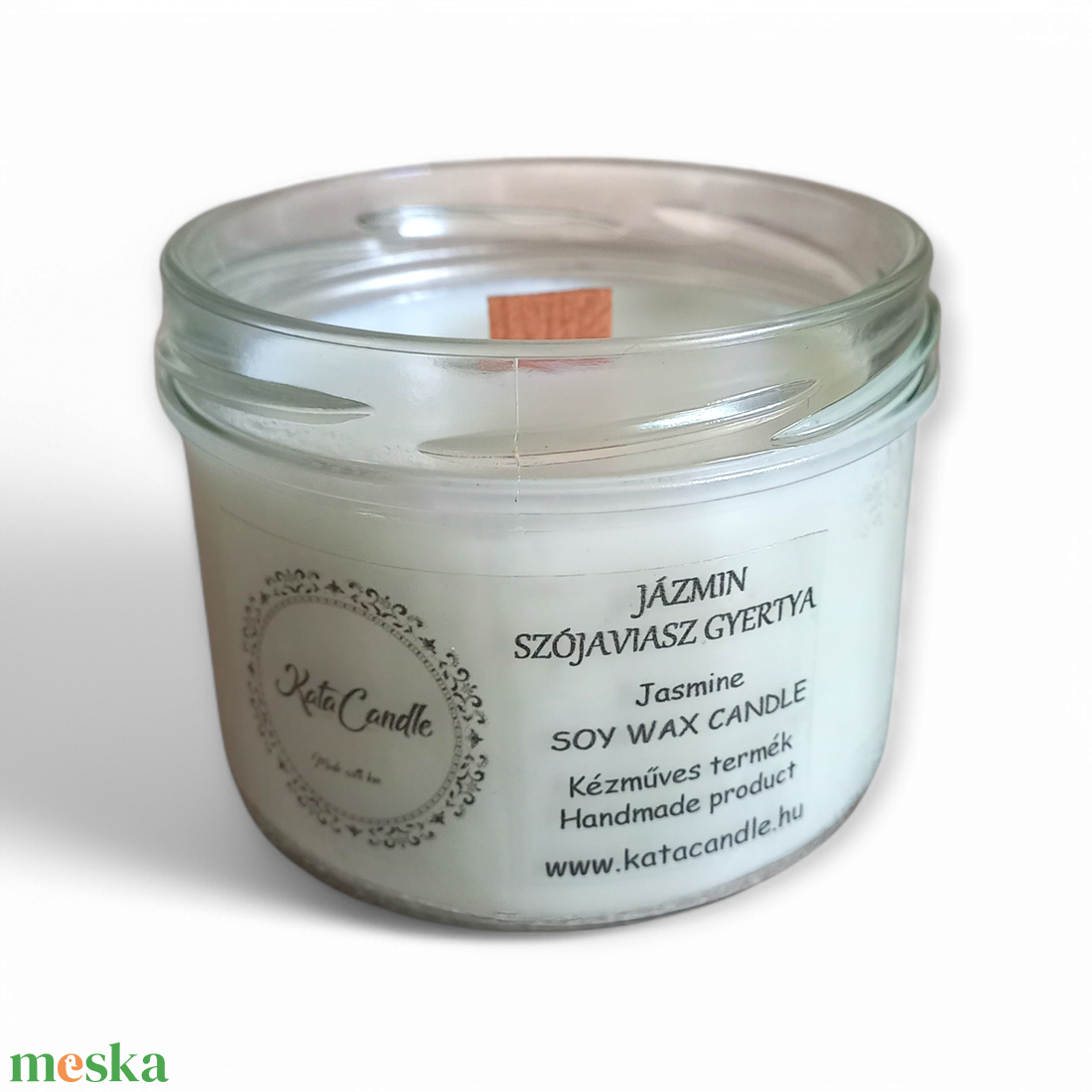 Jázmin szójaviasz illatgyertya - otthon & életmód - gyertya, illat, aroma - gyertya - Meska.hu