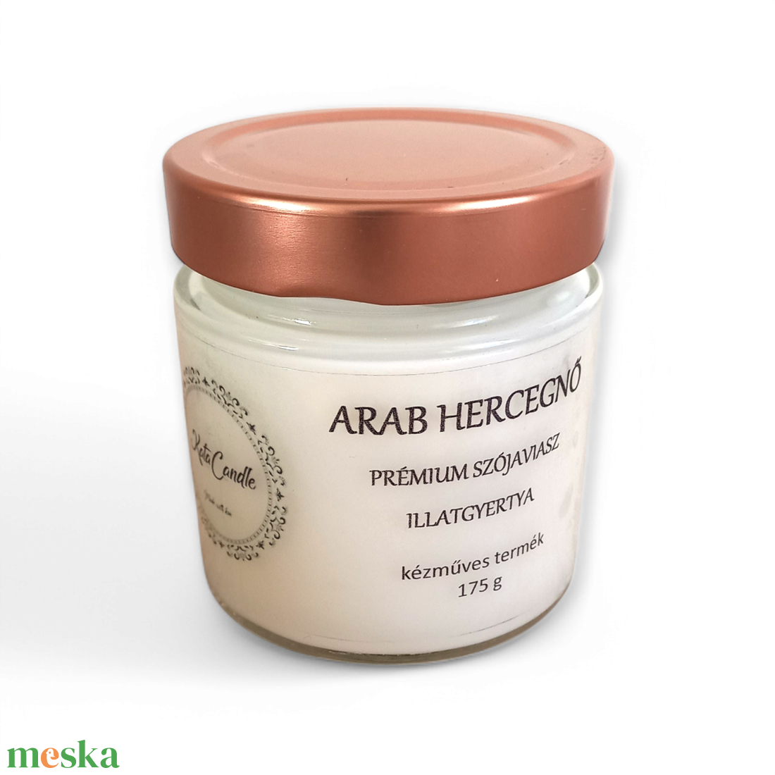 Arab hercegnő prémium szójaviasz illatgyertya - otthon & életmód - gyertya, illat, aroma - gyertya - Meska.hu