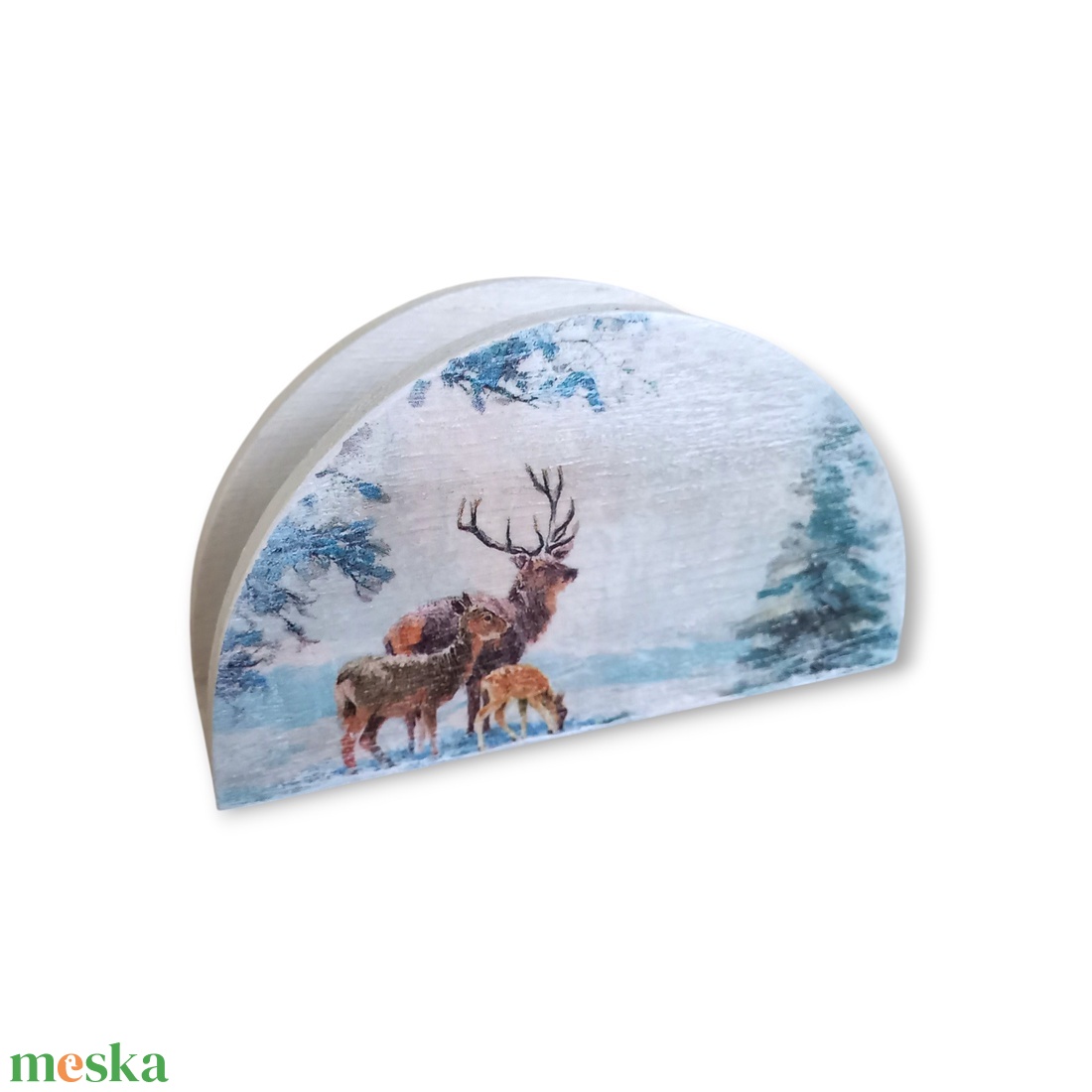 Szarvas télen szalvétatartó - karácsony - karácsonyi lakásdekoráció - ünnepi asztaldekoráció - Meska.hu