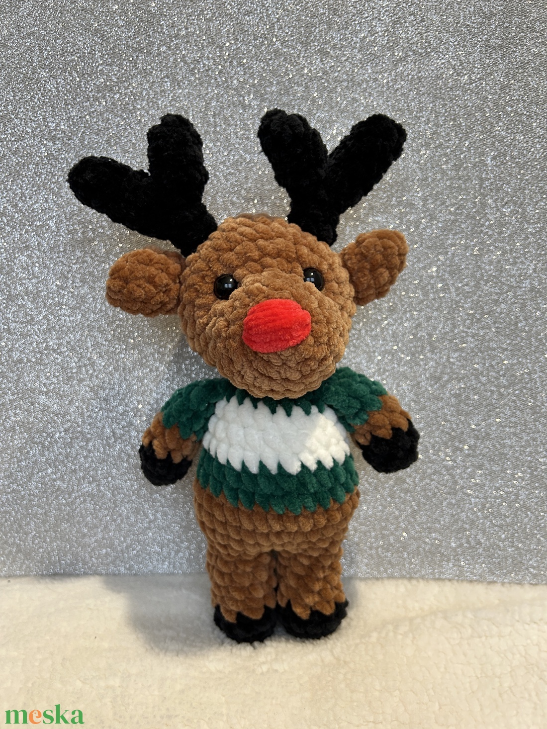 Amigurumi horgolt pólós rénszarvas - játék & sport - plüssállat & játékfigura - más figura - Meska.hu