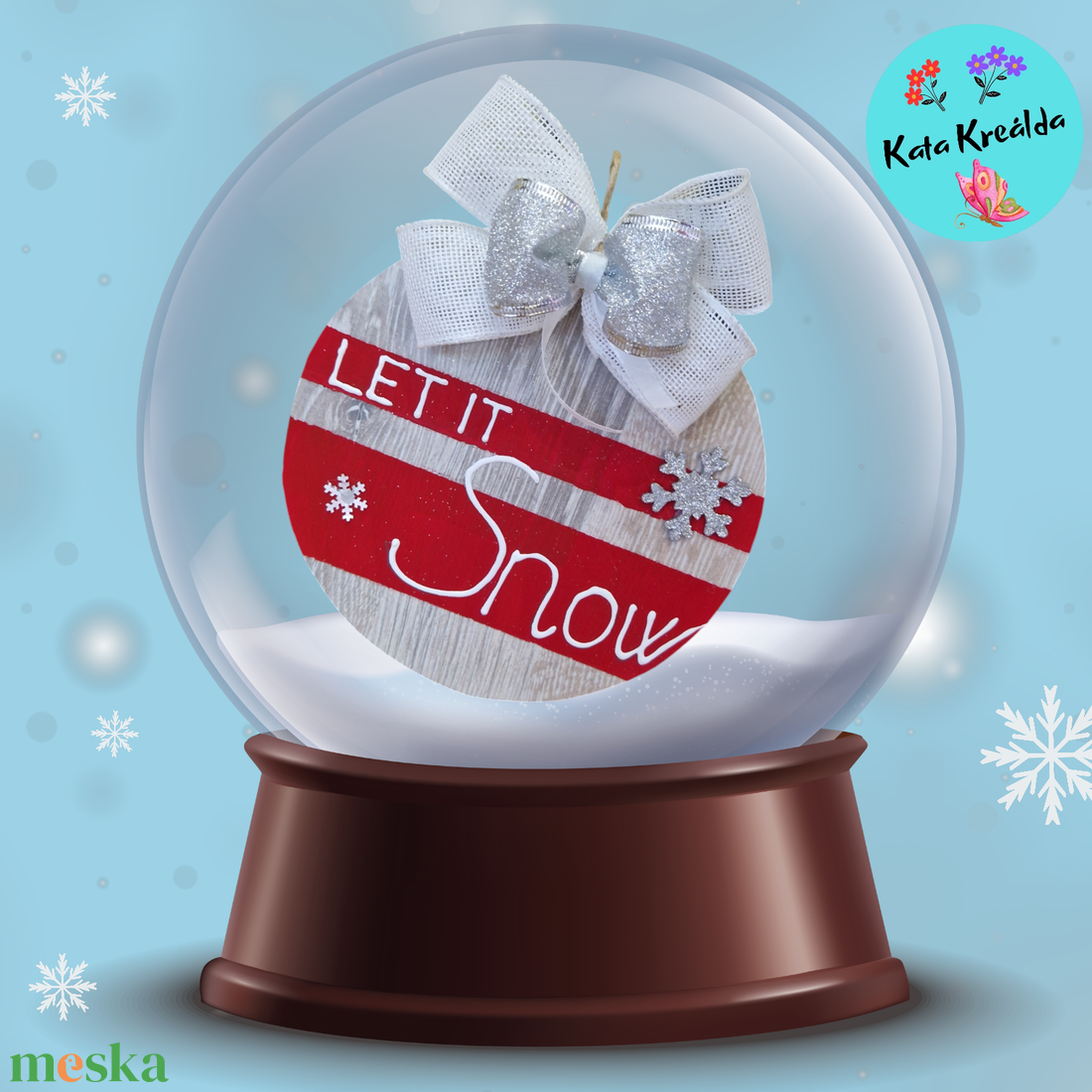 Let it snow ajtódísz - karácsony - adventi díszek - adventi asztaldísz - Meska.hu