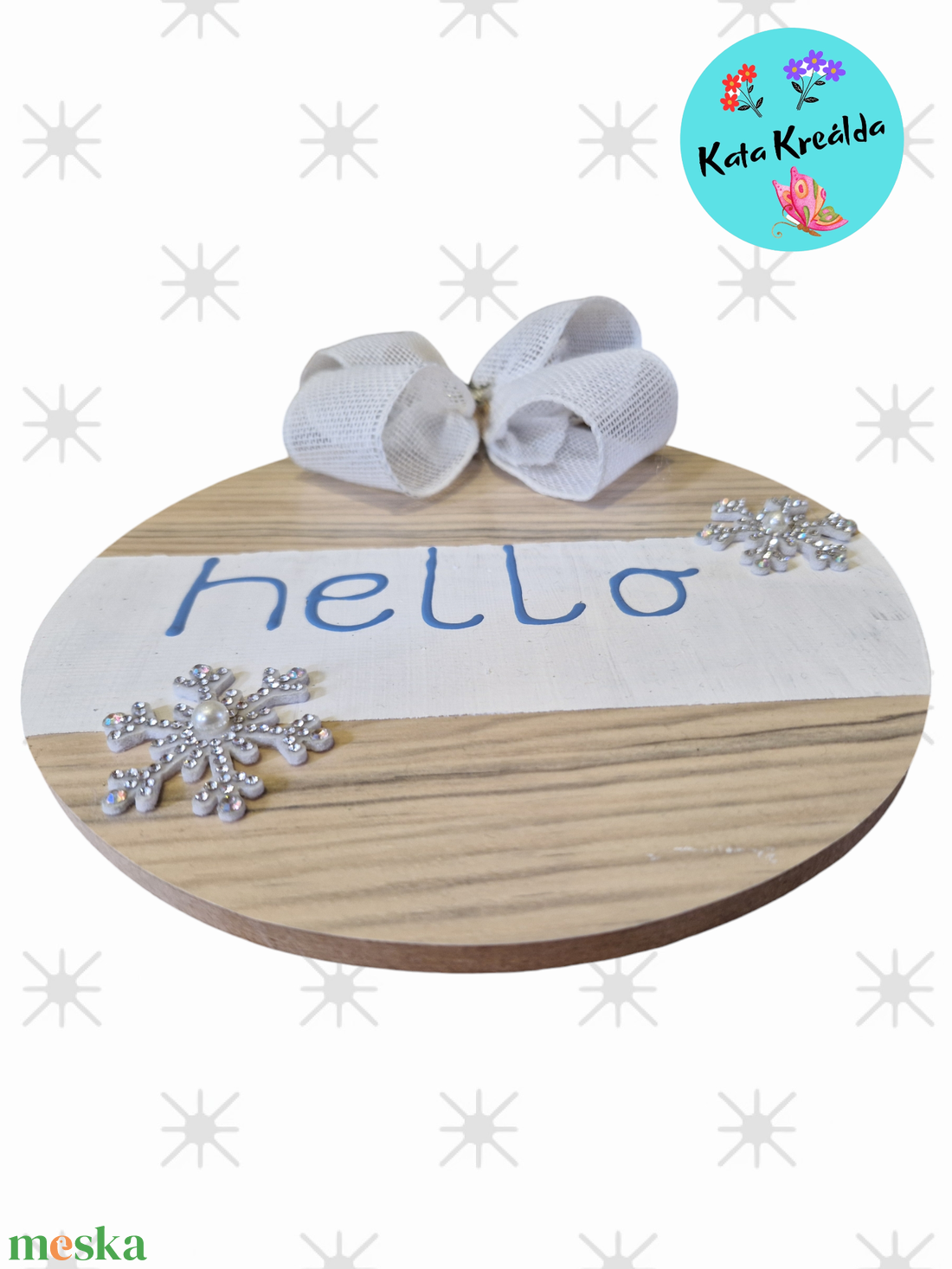 Téli ajtódísz /hello - karácsony - adventi díszek - adventi asztaldísz - Meska.hu