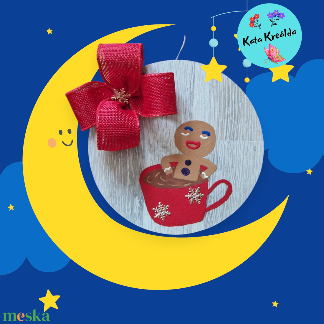 Mézi + kávé, kézzel festett, újrahasznosított laminált parkettára, polcra, lakásdekoráció - karácsony - karácsonyi lakásdekoráció - karácsonyi lakásdíszek - Meska.hu