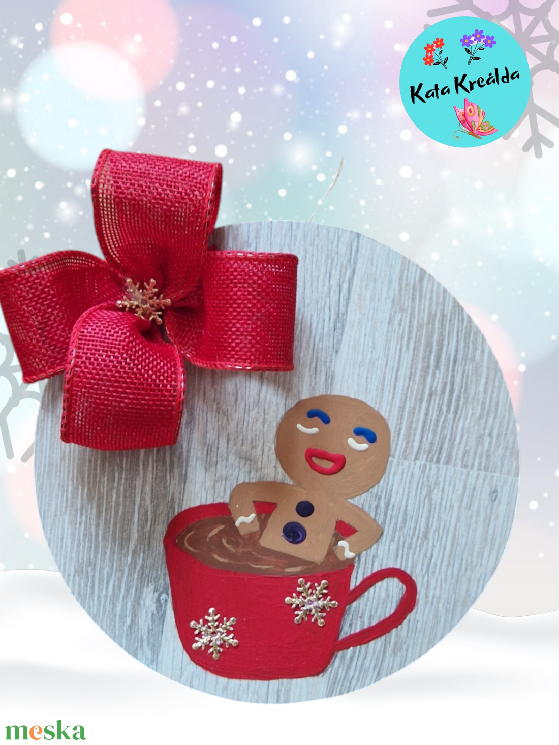 Mézi + kávé, kézzel festett, újrahasznosított laminált parkettára, polcra, lakásdekoráció - karácsony - karácsonyi lakásdekoráció - karácsonyi lakásdíszek - Meska.hu