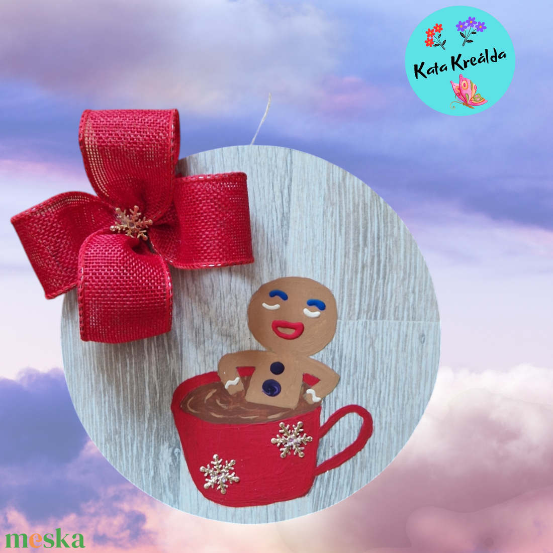 Mézi + kávé, kézzel festett, újrahasznosított laminált parkettára, polcra, lakásdekoráció - karácsony - karácsonyi lakásdekoráció - karácsonyi lakásdíszek - Meska.hu