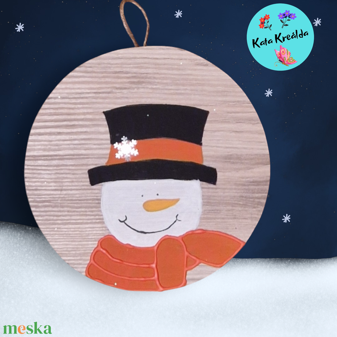 Hóember 3 - karácsony - adventi díszek - adventi ablakdekoráció - Meska.hu