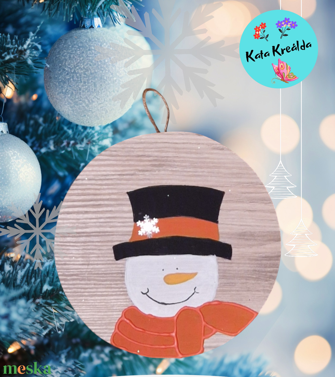 Hóember 3 - karácsony - adventi díszek - adventi ablakdekoráció - Meska.hu