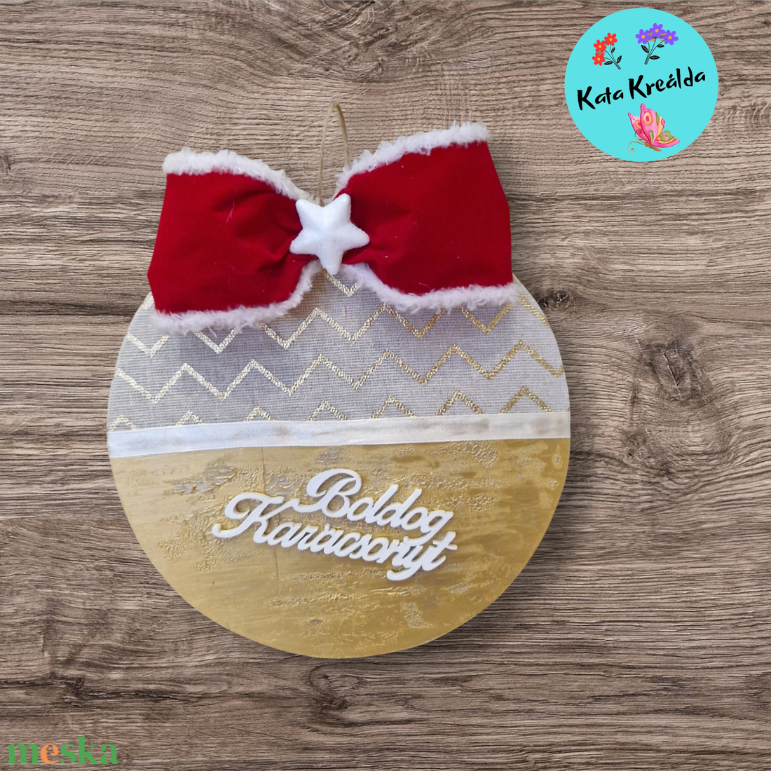 Karácsonyi ajtódísz bársonymasnival - otthon & életmód - dekoráció - ajtó- és ablak dekoráció - ajtódísz & kopogtató - Meska.hu