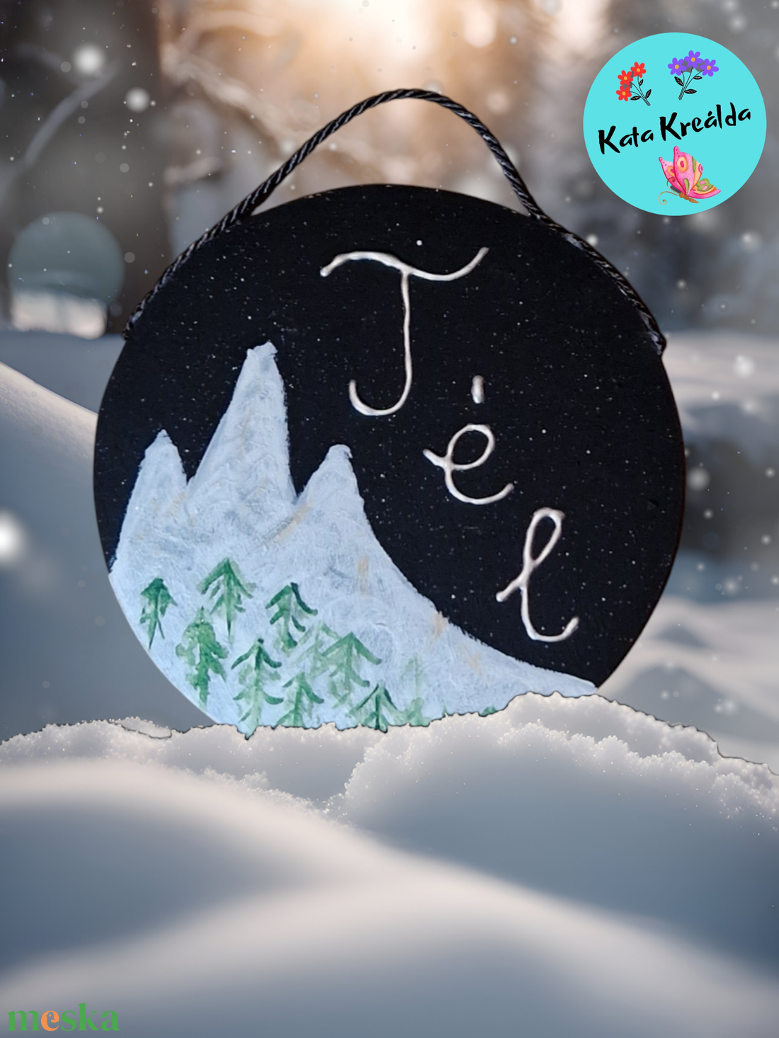 Téli táj  - otthon & életmód - dekoráció - ajtó- és ablak dekoráció - ajtódísz & kopogtató - Meska.hu