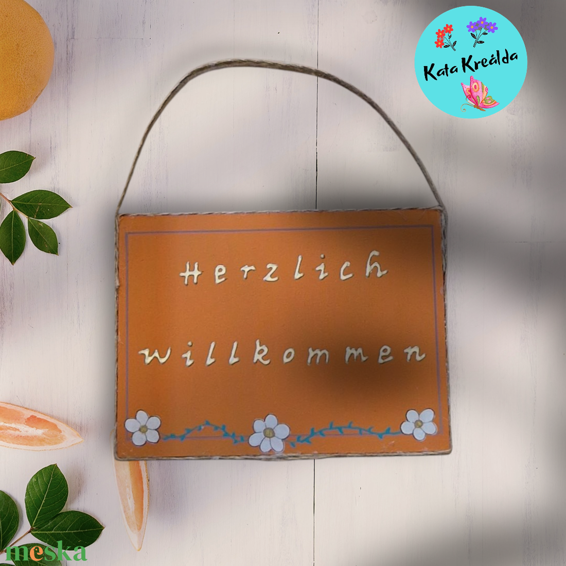 Herzlich willkommen tábla narancs - otthon & életmód - dekoráció - kép & falikép - fából készült kép - Meska.hu Herzlich willkommen tábla narancs - otthon & életmód - dekoráció - kép & falikép - fából készült kép - Meska.hu