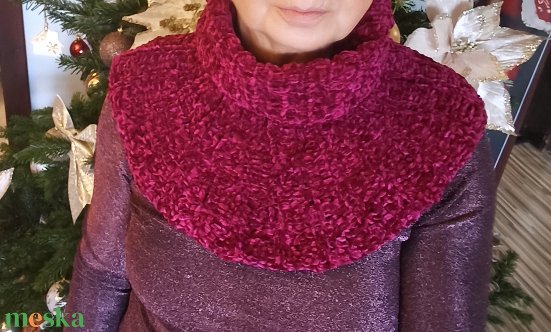 Női nyak melegítő puha zsenilia fonalból  - ruha & divat - sál, sapka, kendő - fejpánt - Meska.hu