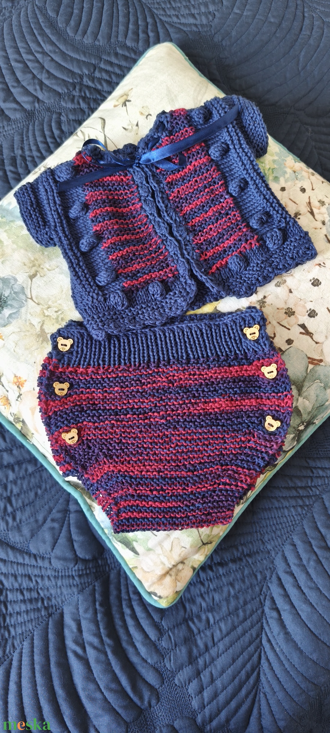 Bébi szett kisfiúnak  - baba - mama - babafotózás - szett újszülött fotózásra - Meska.hu