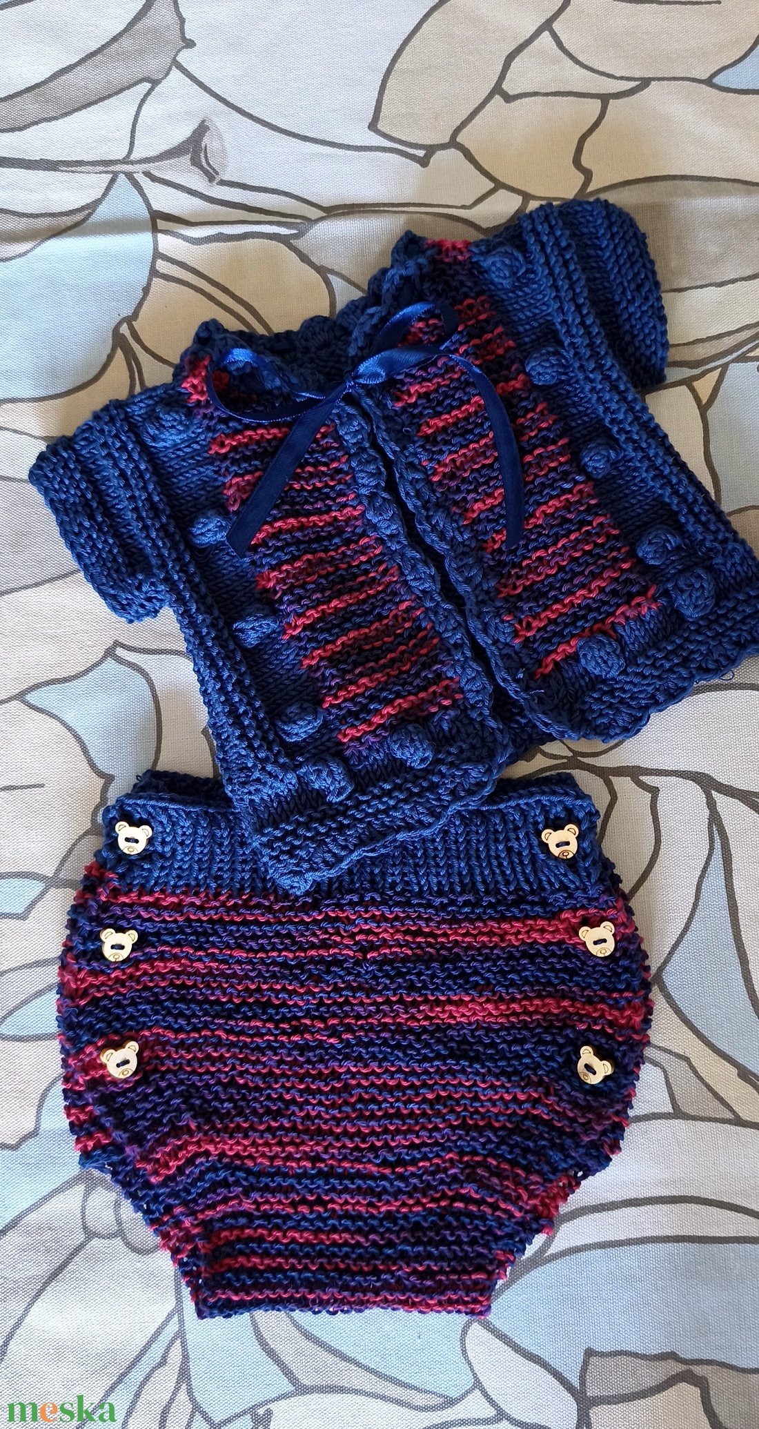 Bébi szett kisfiúnak  - baba - mama - babafotózás - szett újszülött fotózásra - Meska.hu