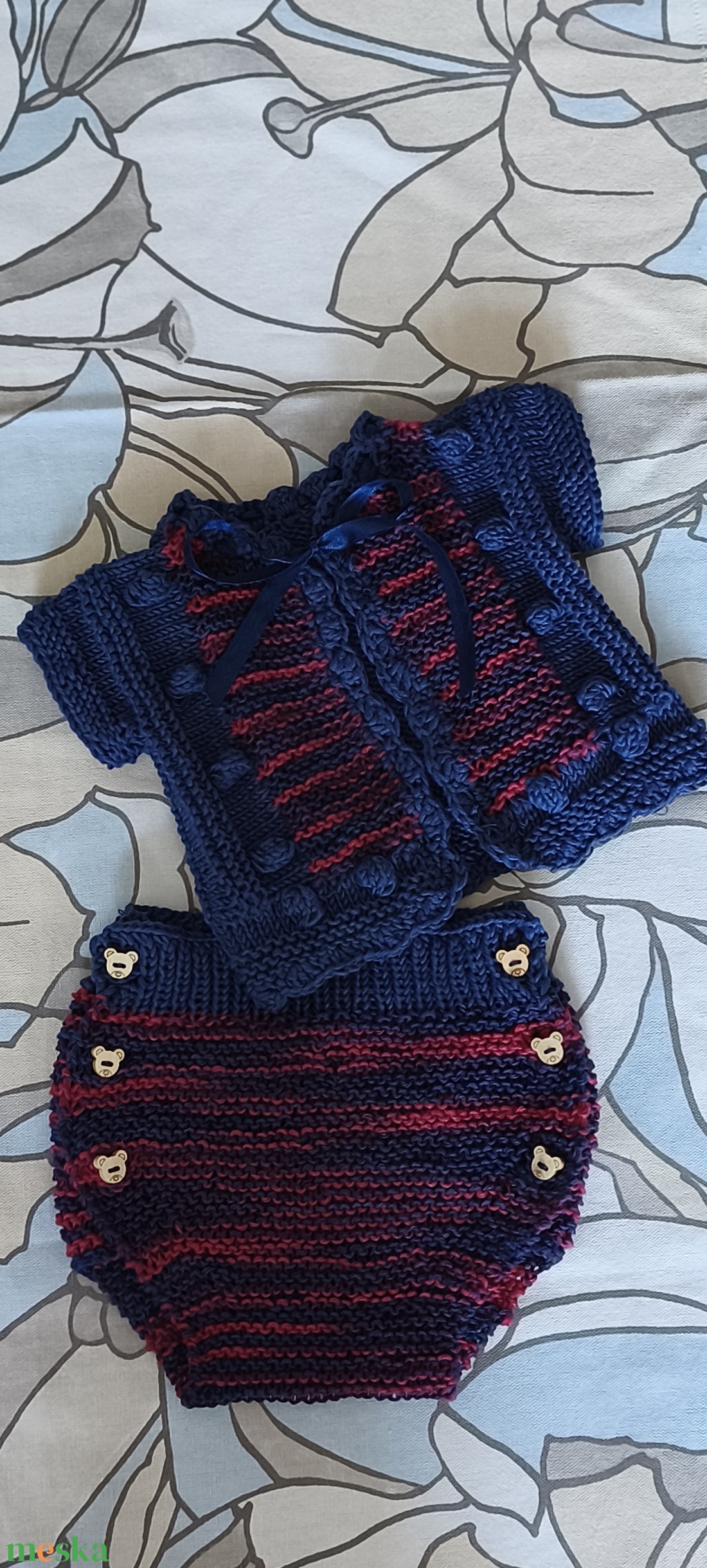 Bébi szett kisfiúnak  - baba - mama - babafotózás - szett újszülött fotózásra - Meska.hu