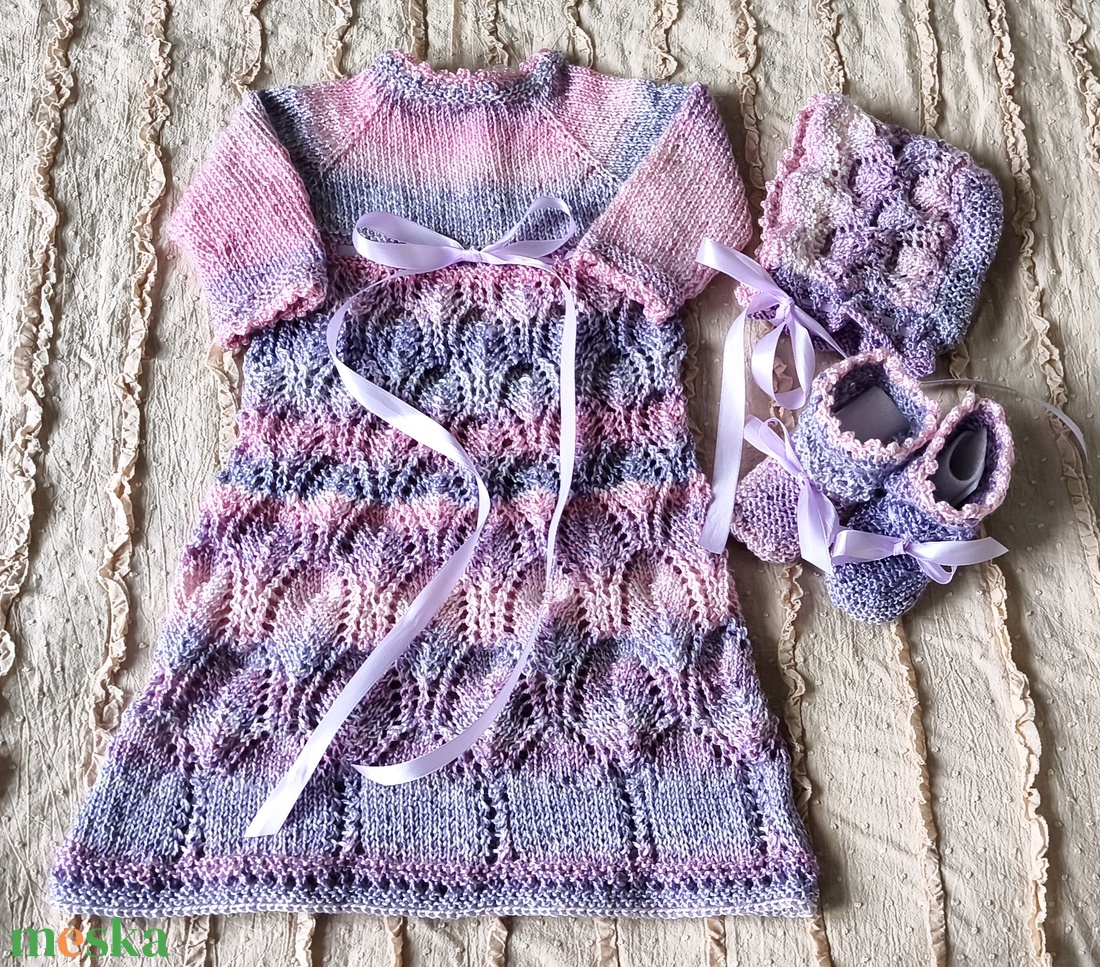  Csipkés hosszú ruha szett kislányoknak  - baba - mama - babafotózás - szett újszülött fotózásra - Meska.hu