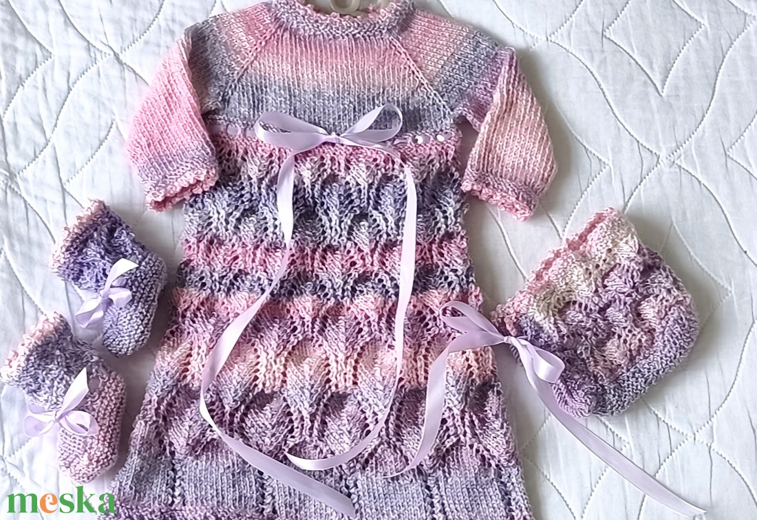  Csipkés hosszú ruha szett kislányoknak  - baba - mama - babafotózás - szett újszülött fotózásra - Meska.hu