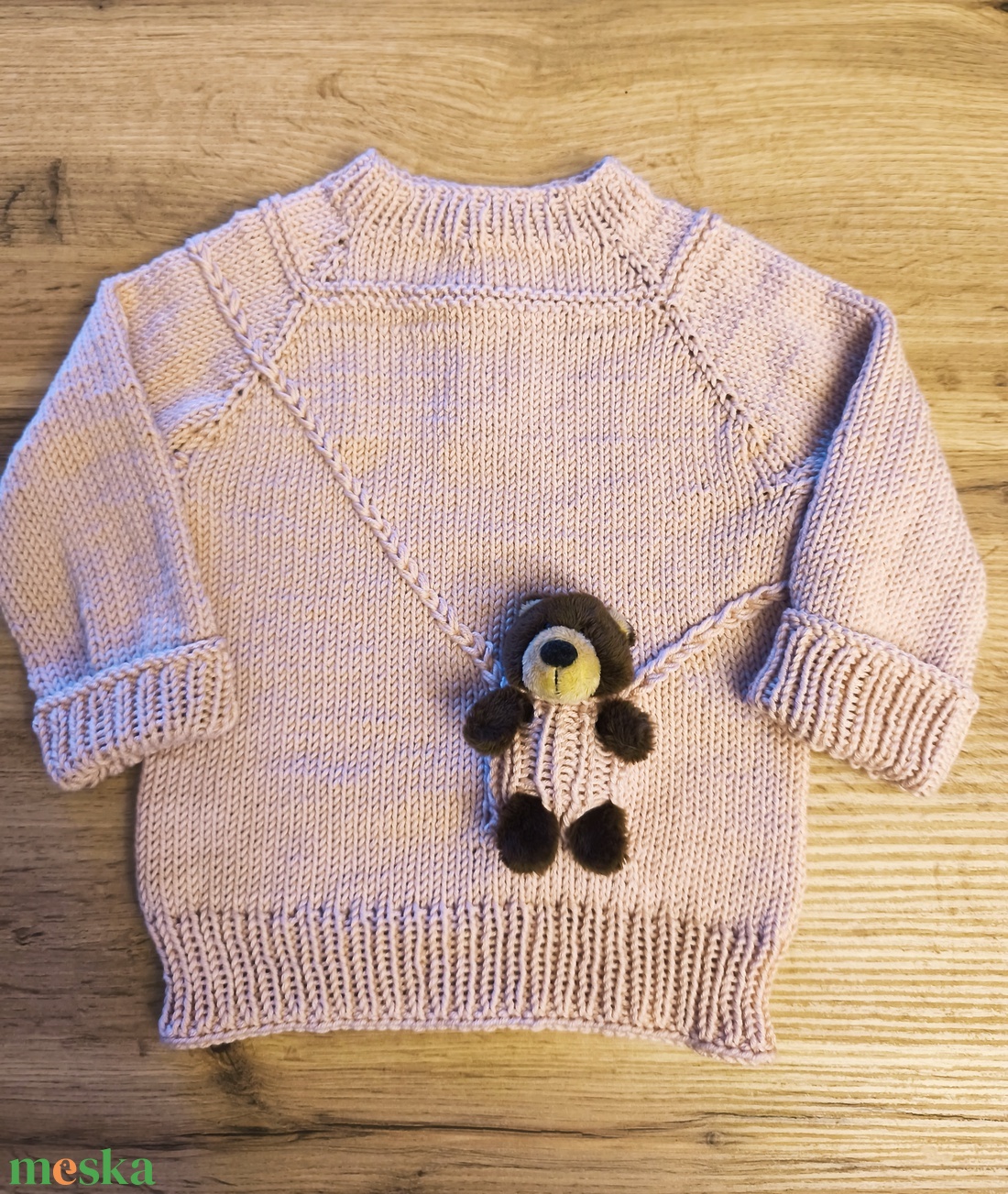 Gyerek pulóver plüss maci disszel  - baba - mama - babaruházat - baba pulóver - Meska.hu
