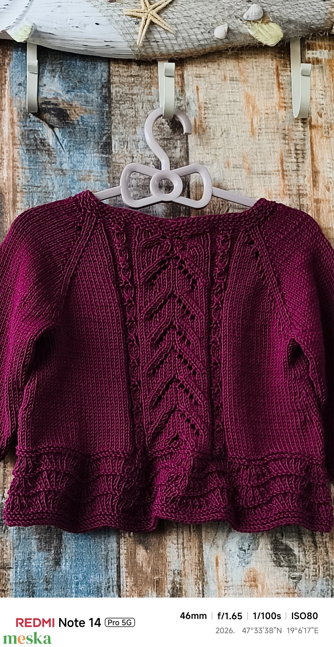 Kislány pulóver csipkekötéssel - baba - mama - babaruházat - baba pulóver - Meska.hu