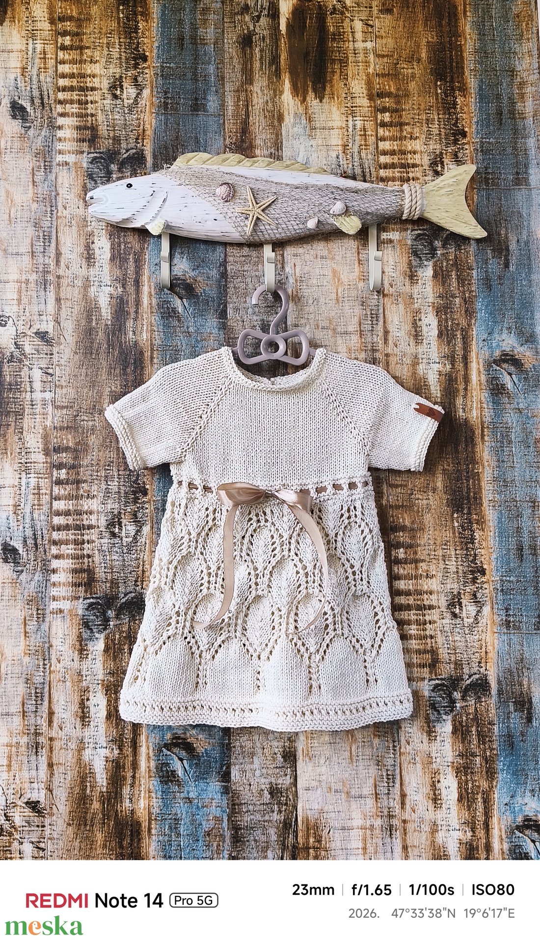 Kislányruha csipkekötéssel - baba - mama - babaruházat - baba ruhák - Meska.hu